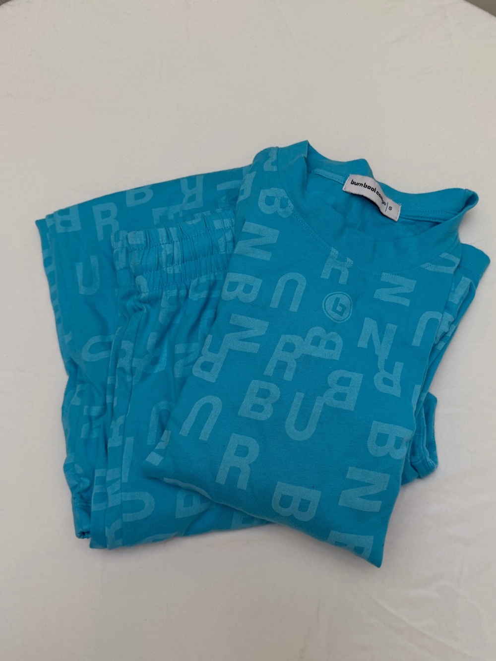 Burn Blue Logo Print Pajama Set